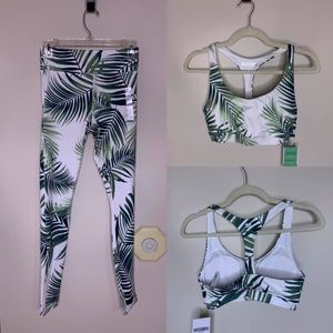 Palm leaves legging & sports bra set.